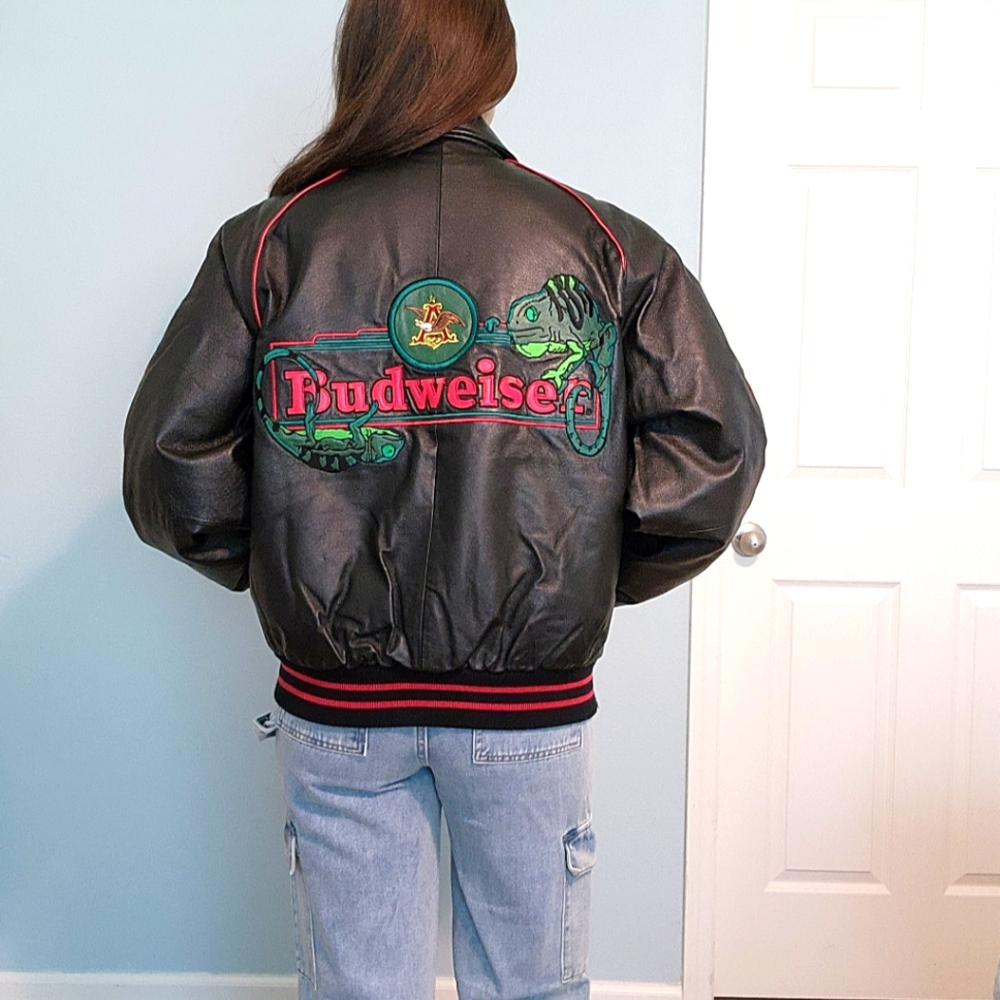 Excelled Budweiser chameleon leather jacket